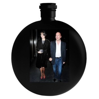 Bruce Willis and Emma Heming Round Flask