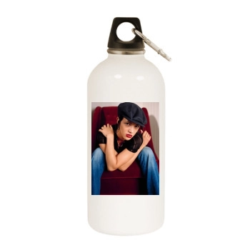 Asia Argento White Water Bottle With Carabiner