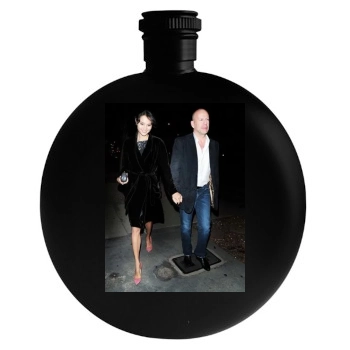 Bruce Willis and Emma Heming Round Flask