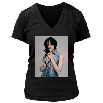 Asia Argento Women's Deep V-Neck TShirt