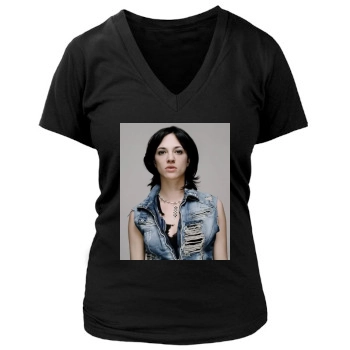 Asia Argento Women's Deep V-Neck TShirt