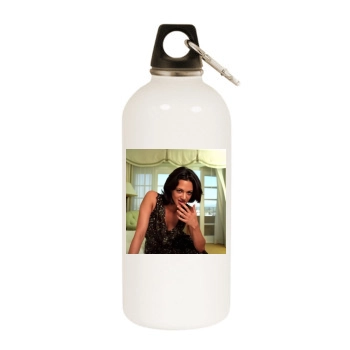 Asia Argento White Water Bottle With Carabiner