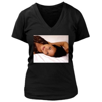 Asia Argento Women's Deep V-Neck TShirt