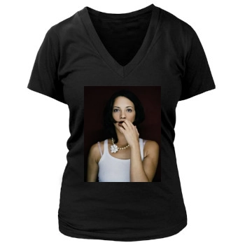 Asia Argento Women's Deep V-Neck TShirt