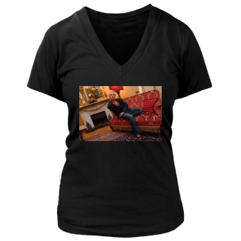 Asia Argento Women's Deep V-Neck TShirt