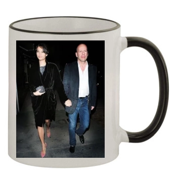 Bruce Willis and Emma Heming 11oz Colored Rim & Handle Mug