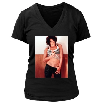 Asia Argento Women's Deep V-Neck TShirt