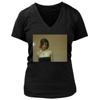 Asia Argento Women's Deep V-Neck TShirt