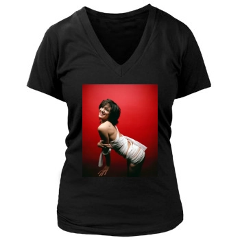 Asia Argento Women's Deep V-Neck TShirt