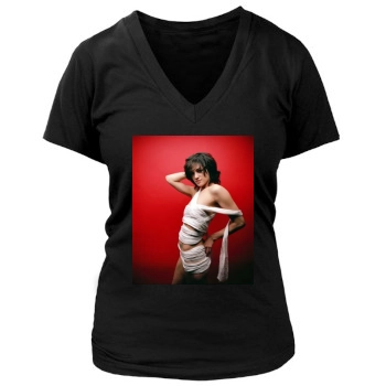 Asia Argento Women's Deep V-Neck TShirt