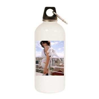 Asia Argento White Water Bottle With Carabiner