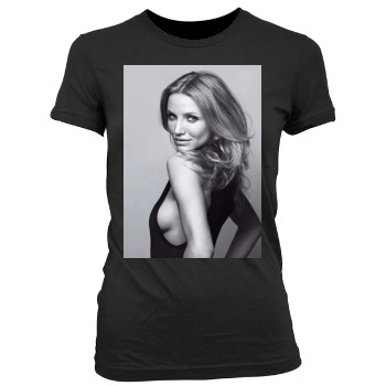 Cameron Diaz Women's Junior Cut Crewneck T-Shirt