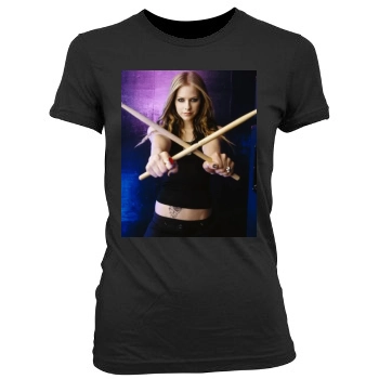 Avril Lavigne Women's Junior Cut Crewneck T-Shirt