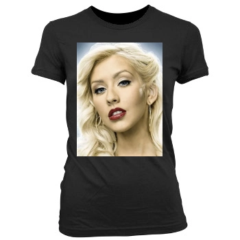 Christina Aguilera Women's Junior Cut Crewneck T-Shirt