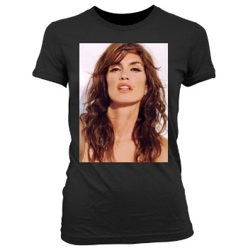 Cindy Crawford Women's Junior Cut Crewneck T-Shirt