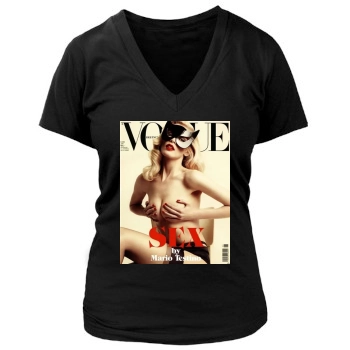 Claudia Schiffer Women's Deep V-Neck TShirt