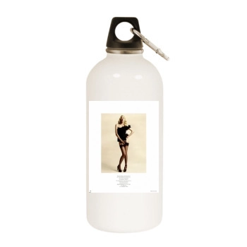 Claudia Schiffer White Water Bottle With Carabiner