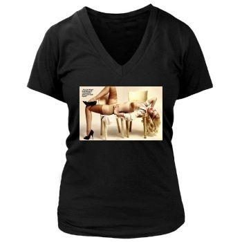 Claudia Schiffer Women's Deep V-Neck TShirt