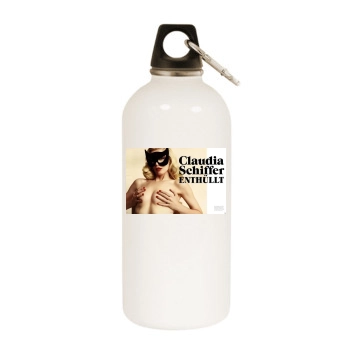 Claudia Schiffer White Water Bottle With Carabiner