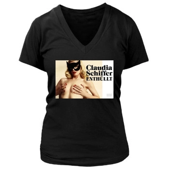 Claudia Schiffer Women's Deep V-Neck TShirt