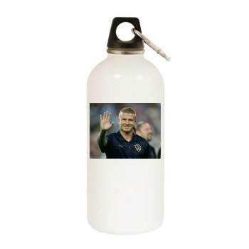 David Beckham White Water Bottle With Carabiner