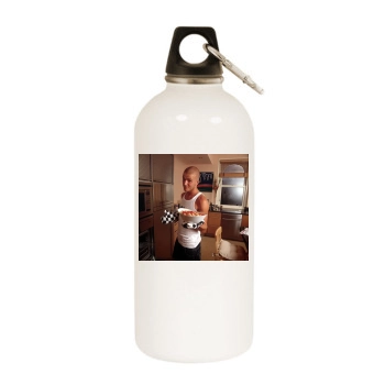 David Beckham White Water Bottle With Carabiner