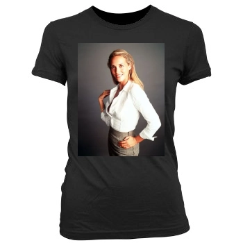 Elizabeth Berkley Women's Junior Cut Crewneck T-Shirt