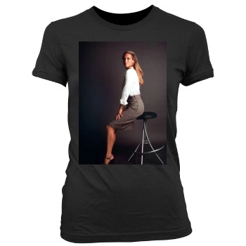 Elizabeth Berkley Women's Junior Cut Crewneck T-Shirt