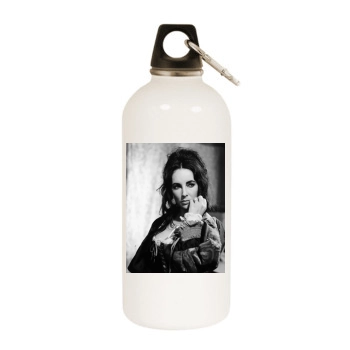 Elizabeth Taylor White Water Bottle With Carabiner