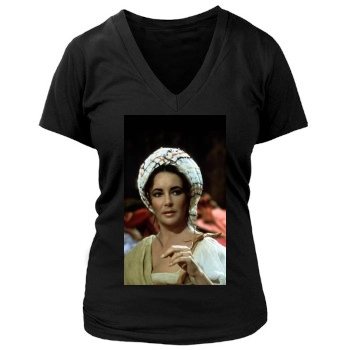 Elizabeth Taylor Women's Deep V-Neck TShirt