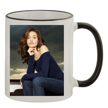 Emmy Rossum 11oz Colored Rim & Handle Mug