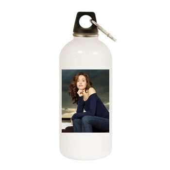 Emmy Rossum White Water Bottle With Carabiner