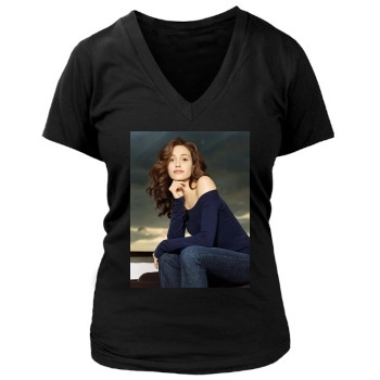 Emmy Rossum Women's Deep V-Neck TShirt