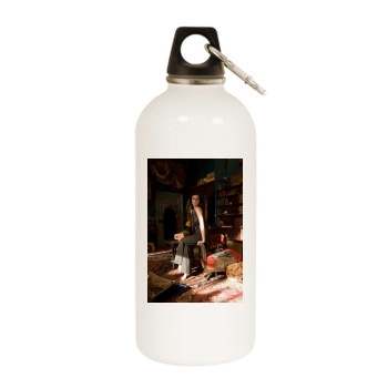 Eva Green White Water Bottle With Carabiner