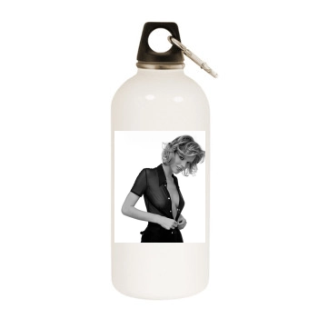 Eva Herzigova White Water Bottle With Carabiner