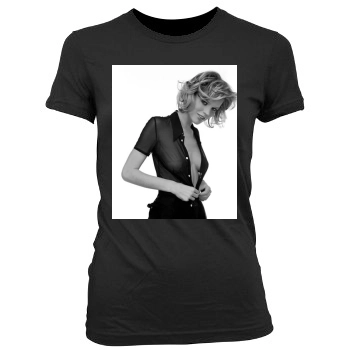 Eva Herzigova Women's Junior Cut Crewneck T-Shirt