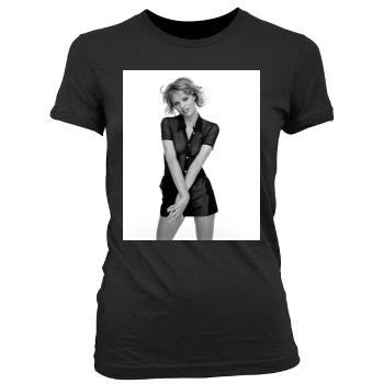 Eva Herzigova Women's Junior Cut Crewneck T-Shirt