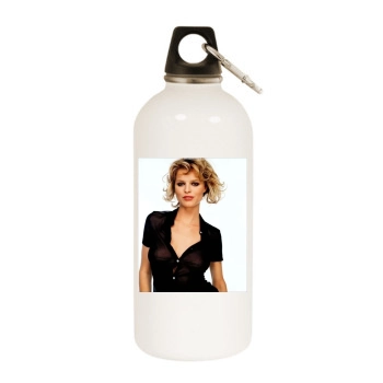 Eva Herzigova White Water Bottle With Carabiner