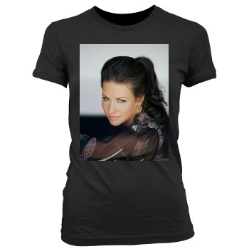 Evangeline Lilly Women's Junior Cut Crewneck T-Shirt