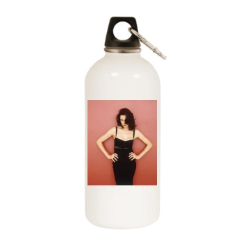 Famke Janssen White Water Bottle With Carabiner