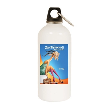 Zootopia (2016) White Water Bottle With Carabiner