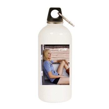 Malin Akerman White Water Bottle With Carabiner