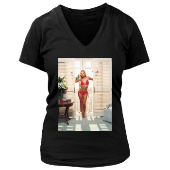 Jaime Pressly Women's Deep V-Neck TShirt