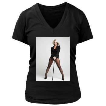 Jennifer Ellison Women's Deep V-Neck TShirt