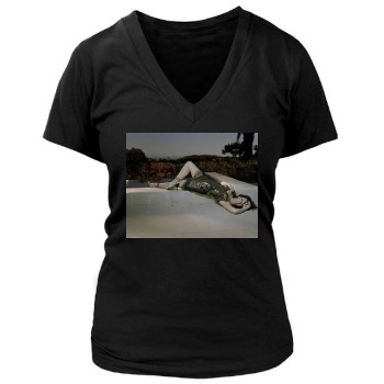 Jennifer Love Hewitt Women's Deep V-Neck TShirt