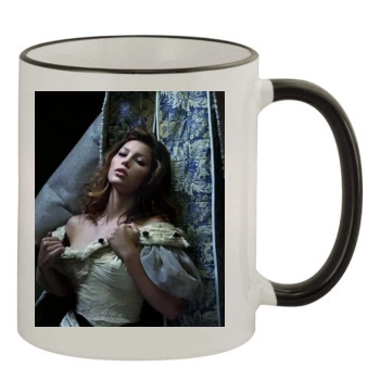 Jessica Biel 11oz Colored Rim & Handle Mug