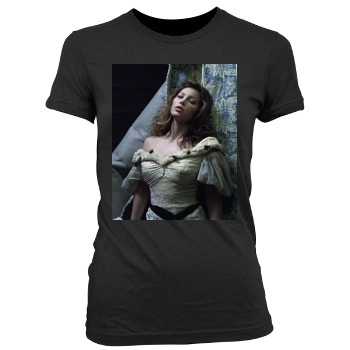 Jessica Biel Women's Junior Cut Crewneck T-Shirt