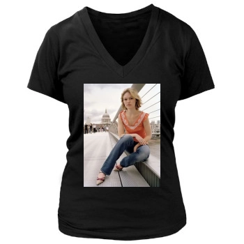 Julia Stiles Women's Deep V-Neck TShirt