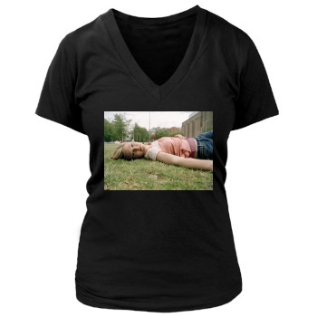 Julia Stiles Women's Deep V-Neck TShirt