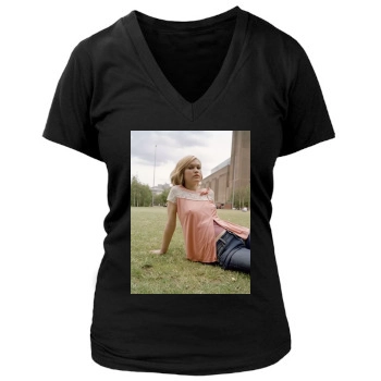 Julia Stiles Women's Deep V-Neck TShirt